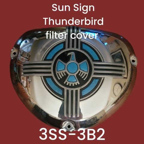 Air Filter Cover Motorcycle Emblems - Sun Sign Thunderbird - Low Flow