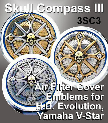 Harley Davidson Evolution and Yamaha V-Star Air Filter Insert Emblems