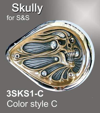 Metallic emblem inserts for Gilroy Indian Motorcycle S & S Teardrop Air Cleaner covers