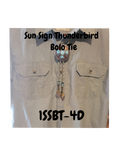 Sun Sign Thunderbird Medallion Bolo Tie with Authentic, Handmade, Stone Arrowheads- Zambini Bros Bolo Tie Collection