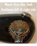 Motorcycle Accessories - Mardi Gras Skull - Motorcycle Gas Tank Emblems
