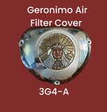 Air Filter Cover Metal Composite Insert  Geronimo 5" Motorcycle Emblem