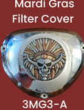 Air Filter Cover Motorcycle Emblems - Mardi Gras Skull