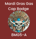 Gas Cap Badge Insert Mardi Gras Skull Emblem - Indian Motorcycle Accessory