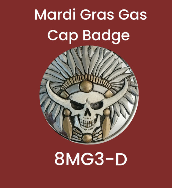 Gas Cap Badge Insert Mardi Gras Skull Emblem - Indian Motorcycle Accessory