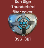 Air Filter Cover Motorcycle Emblems - Sun Sign Thunderbird - Low Flow