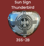 Air Filter Cover Motorcycle Emblems - Sun Sign Thunderbird - Low Flow
