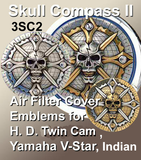 Harley Davidson Twin Cam, Indian Motorcycles, Yamaha V-Star Air Filter Insert Emblems