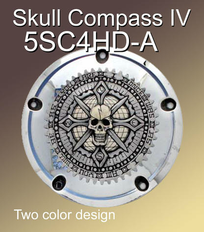 Harley Derby Cover Skull Compass IV Emblem - Harley Davidson